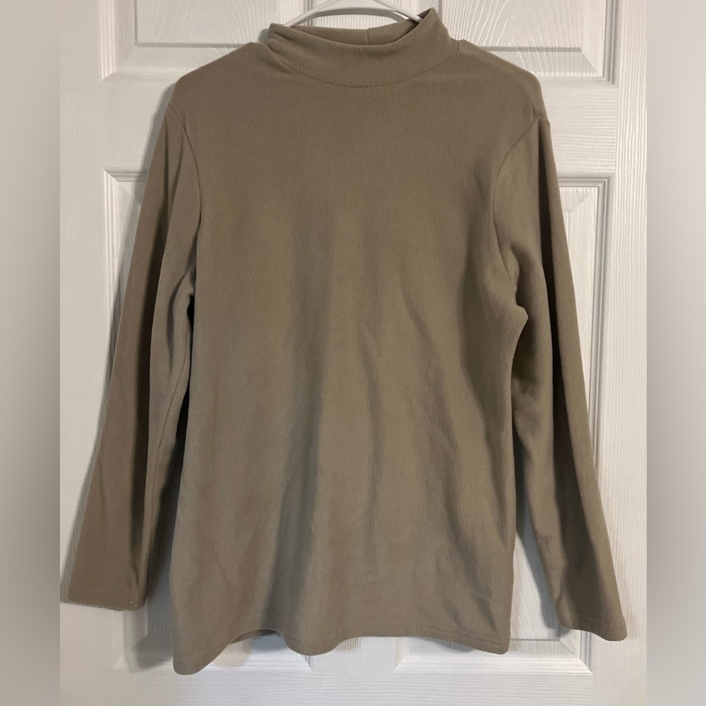 32 Degree Heat Men’s Xxl Beige Long Sleeve Mock Neck Fleece Shirt